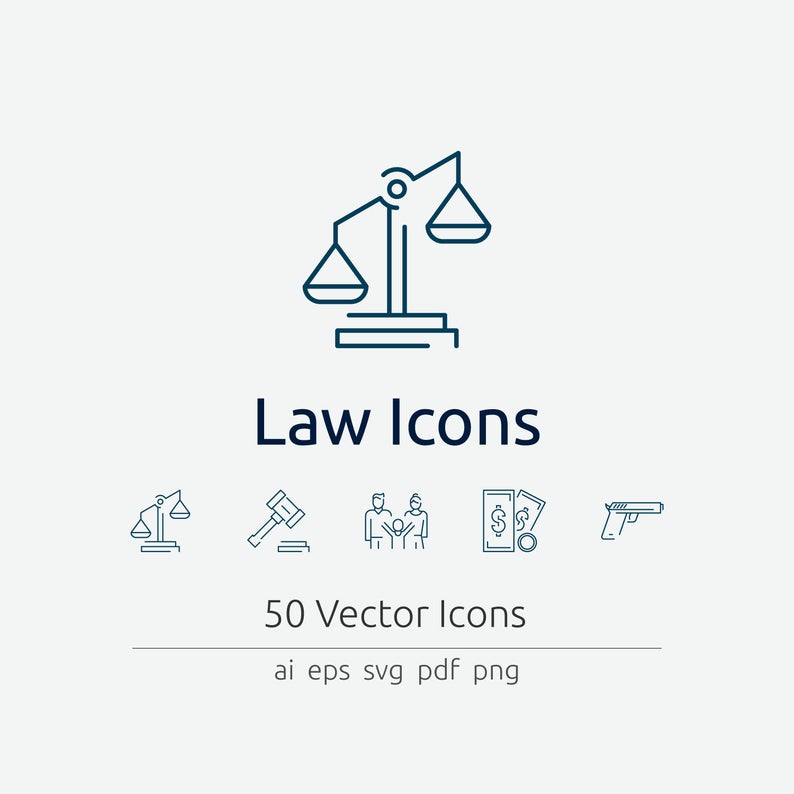 794x794 Law Icons In Vector And Png Etsy