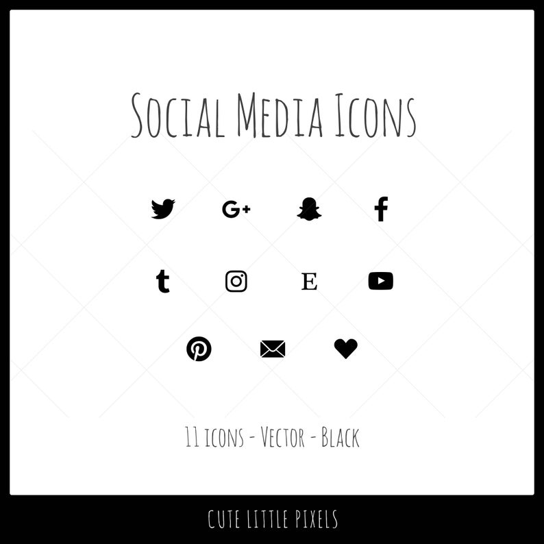 794x794 Vector Social Media Icons Icons Black Solid Icon For Etsy