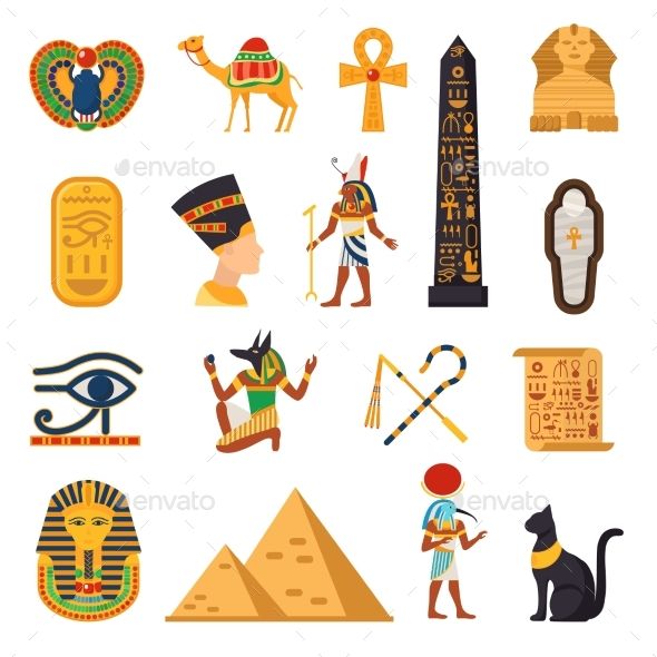 590x590 Egypt Touristic Icons Set Travel Vectors Design In Icon