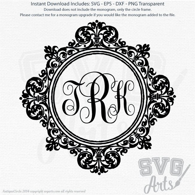 651x651 Antique Frame Drawing Vector Drawing Etsy Antique Circle Border