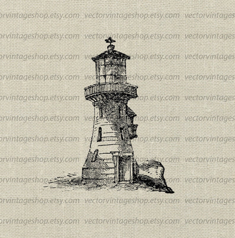 794x802 Lighthouse Decor Vector Graphic Commercial Use Clipart Etsy