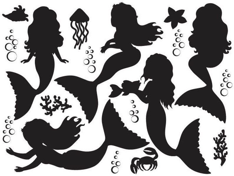 794x597 Mermaid Silhouette Clipart Vector Etsy
