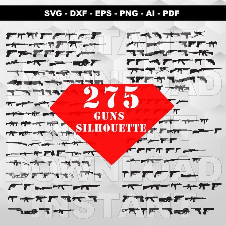 736x736 Vector Gun Guns Silhouette Weapon Army Military