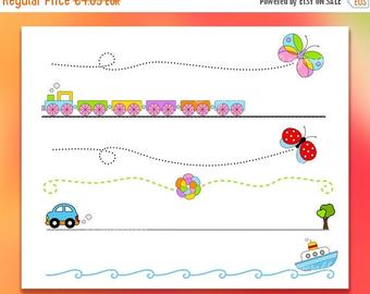 340x270 Vector Illustration Etsy, Cartoon Line Dividers Clipart Collection