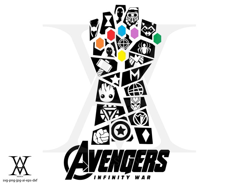794x613 Avengers Infinity War Silhouete Clipart Vector Instant Etsy
