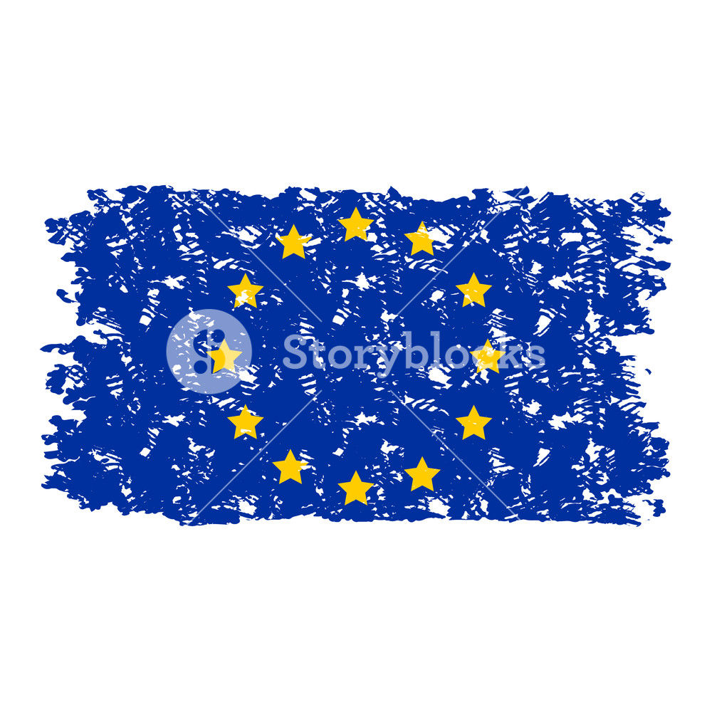 1000x1000 European Union Flag Texture Grunge Isolated On White Background
