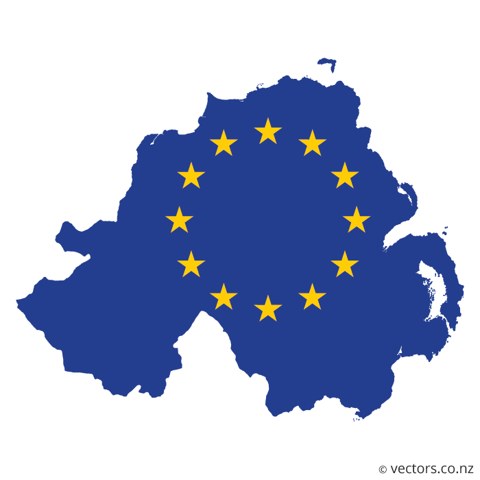 700x700 Eu Flag Vector Map Of Northern Ireland