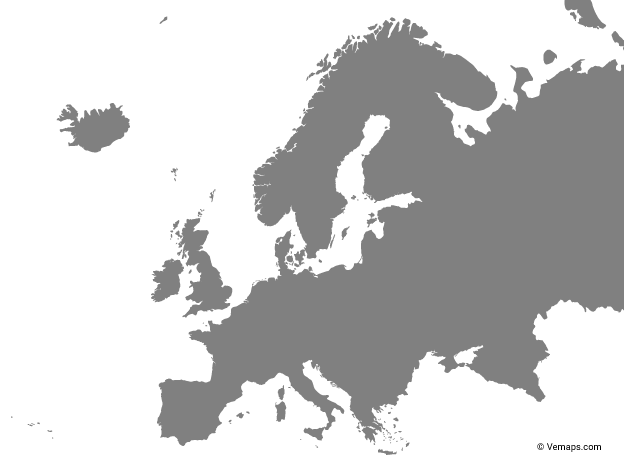 Grey Map Of Europe With Countries Free Vector Maps 624x468 Grey Map Of Europe With Countries Free Vector Maps