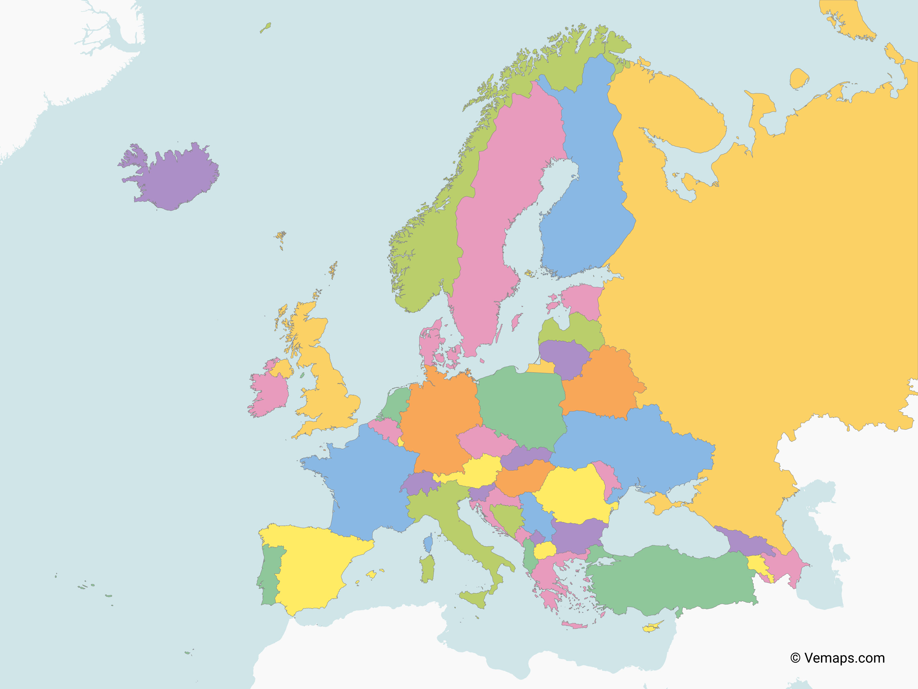 Карта европы со странами для маппинга