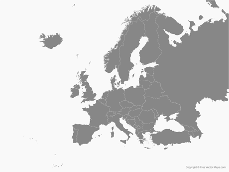 Vector Map Of Europe With Countries 460x345 Vector Map Of Europe With Countries