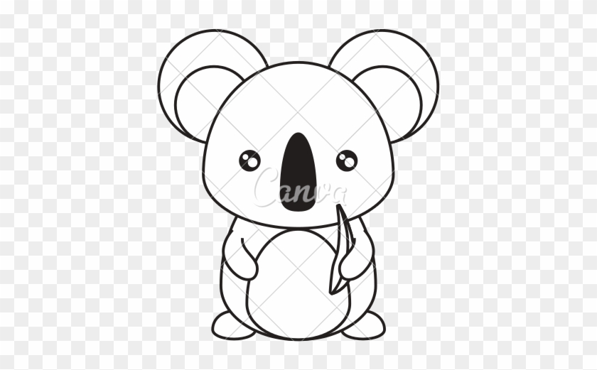 840x521 Koala With Eucalyptus Leaves Vector Illustration