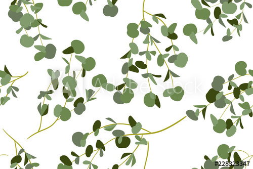 500x334 Eucalyptus Vector Cute Seamless Pattern With Vector Leaves