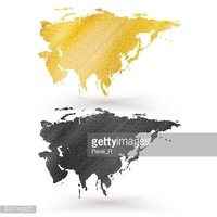 200x200 Eurasia Map, Wooden Design Texture, Vector Illustration Vektory Z