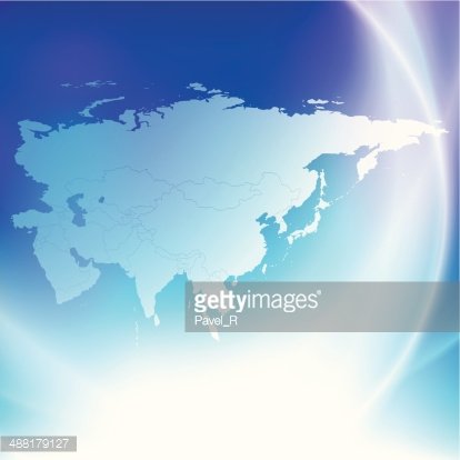 414x414 Eurasia Map On The Blue Background Vector Premium Clipart