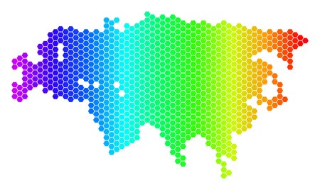 450x268 Hexagon Spectrum Eurasia Map Vector Geographic Map In Bright