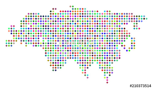 500x292 Multicolored Dotted Eurasia Map Vector Concept Of Eurasia Map