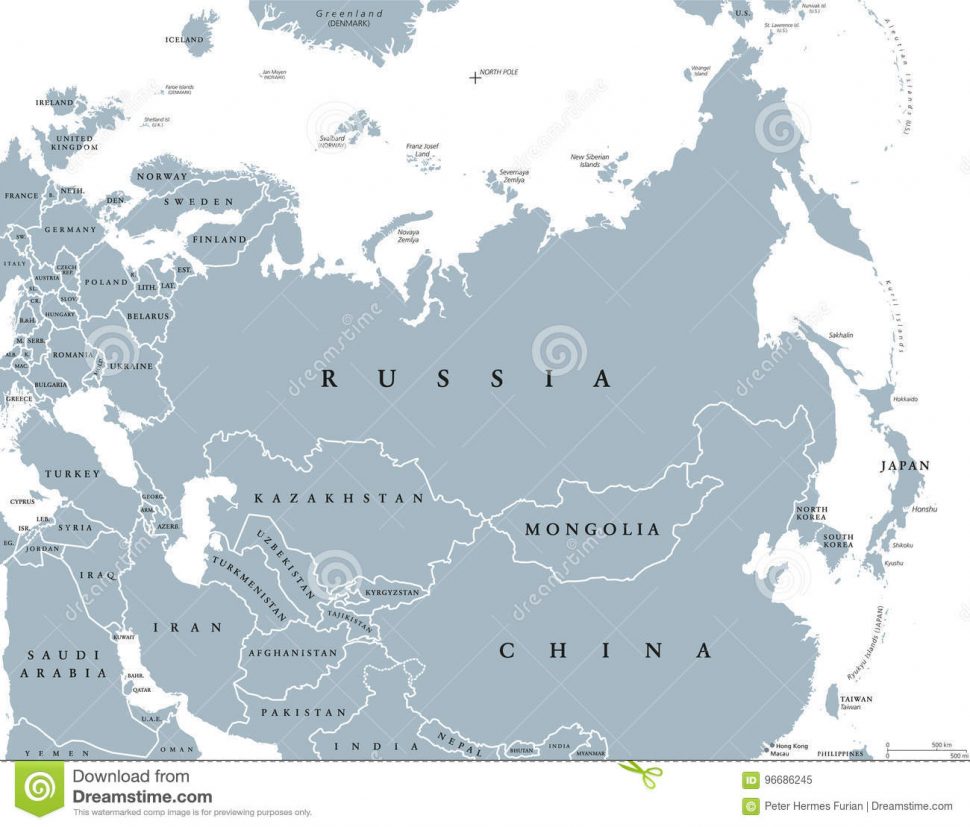 970x827 Us Map Eurasia Political Map Countries And Borders Stock Vector