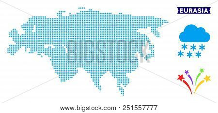 450x233 Icy Eurasia Map Vector Geographic Scheme In Blue Ice Colors