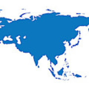 180x180 Blank Blue Similar Continent Eurasia Map Isolated On White