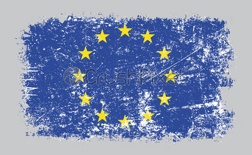 500x307 Grunge Old European Union Flag Vector Illustration, Stock Vector