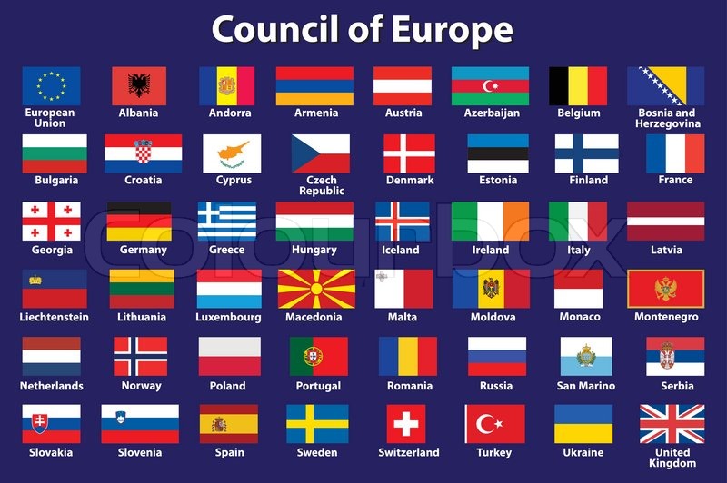 800x532 Set Of Council Of Europe Flags Vector Stock Vector Colourbox
