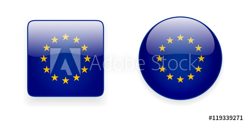 500x250 The European Union Flag Vector Icon Set Shiny Round Icon