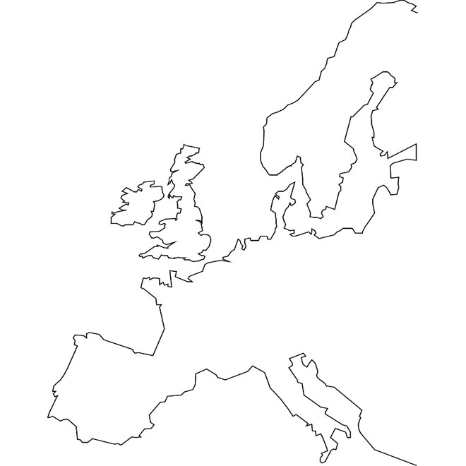 660x660 Europe Outline Vector Map