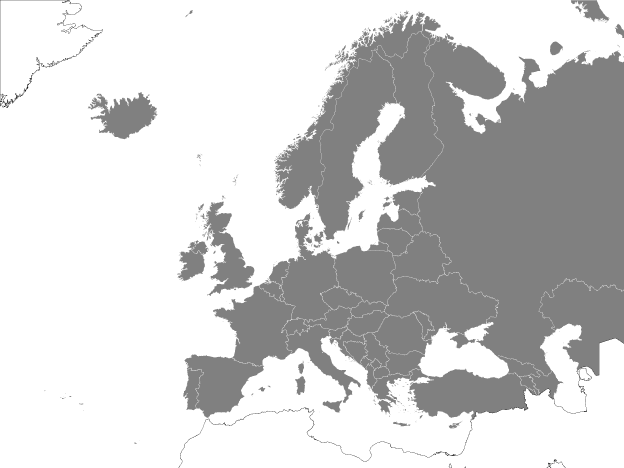 624x468 Grey Map Of Europe With Countries Continent Maps Map Vector