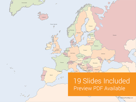 460x345 Map Of Europe With Countries Free Vector Maps