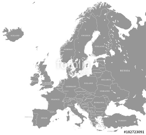 500x461 Vector Grey Europe Map Stock Image And Royalty Free Vector