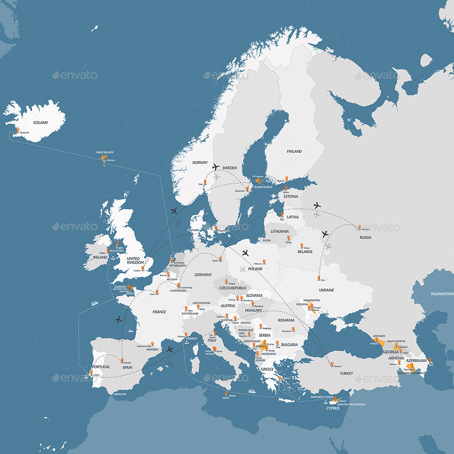 900x900 Europe Retina Vector Map