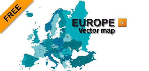 628x300 Europe Free Vector Map Fully Detailed Download And Enjoy !