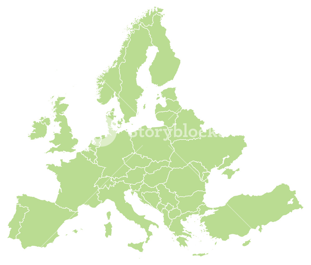 1000x852 Europe Map Vector Illustration Royalty Free Stock Image