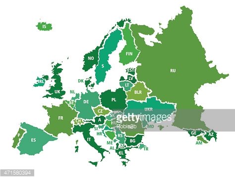 474x364 Europe Vector Map Premium Clipart