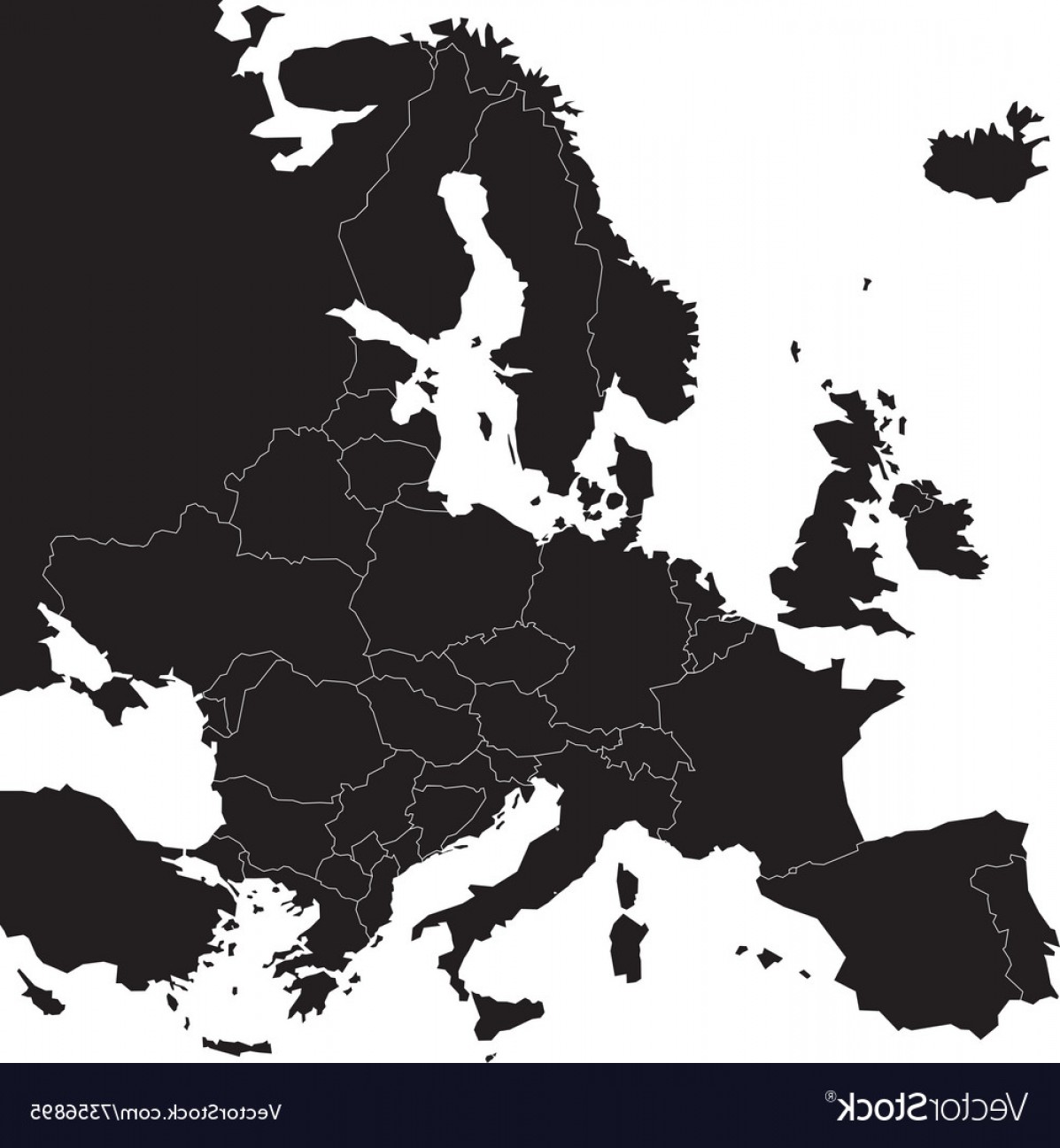 1197x1296 Europe Vector Outline Map Studiogrfx
