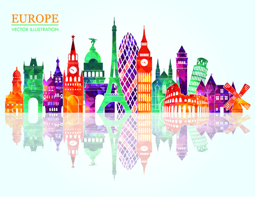 500x387 Europe Colored Landmark Building Vector Free Download