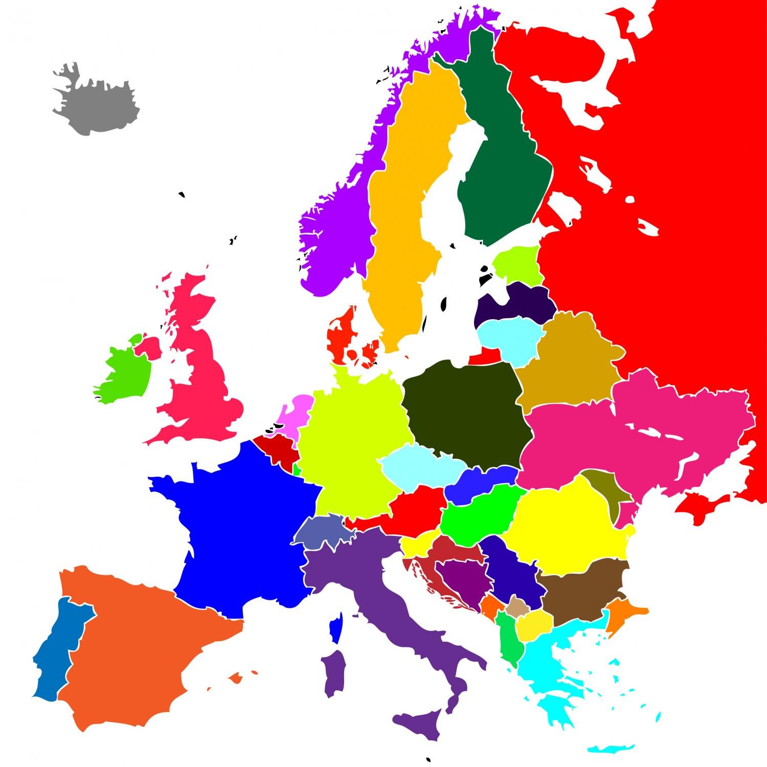 1500x1500 Wallmonkeys Colorful Europe Vector Map Wall Decal Peel