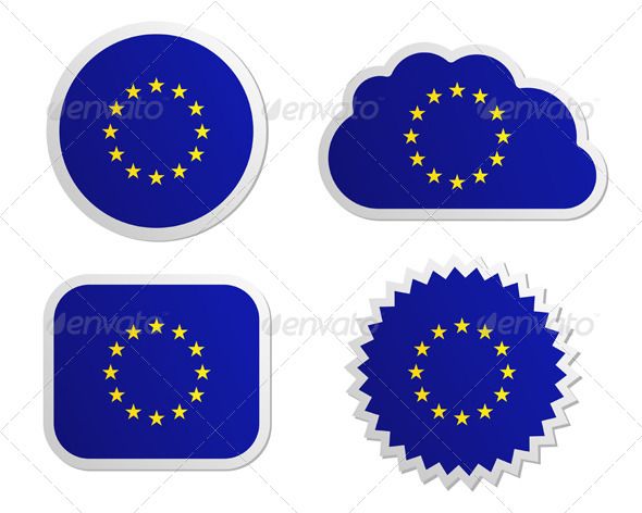 590x472 Labels With European Union Flag In Paper Style Fully Editable