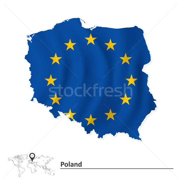 600x600 Map Of Poland With European Union Flag Vector Illustration Ojal