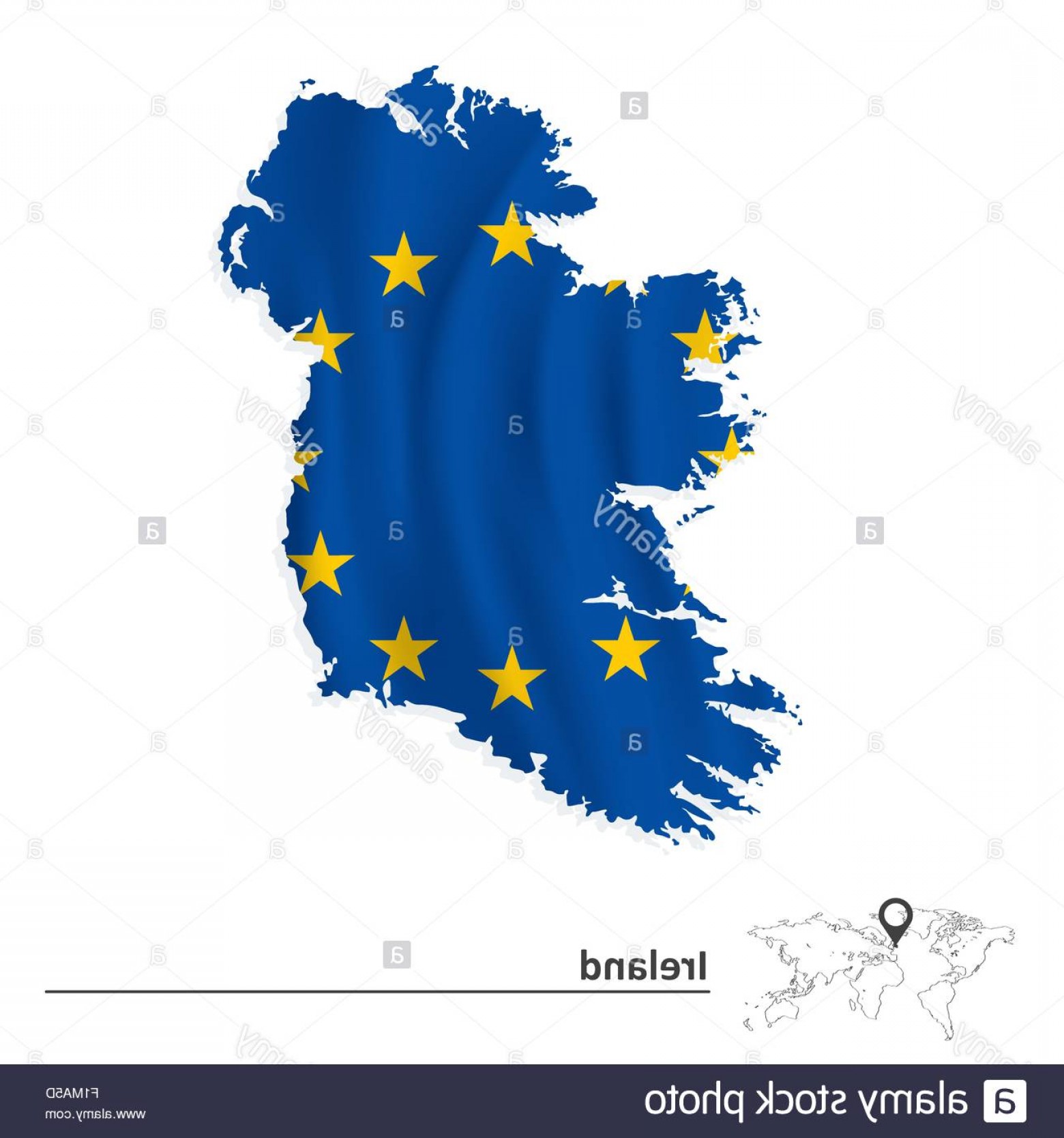 1560x1668 Stock Photo Map Of Ireland With European Union Flag Vector