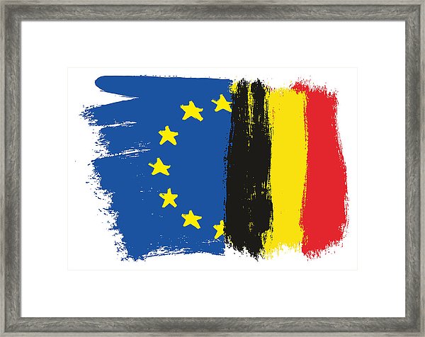 600x476 European Union Flag Belgium Flag Vector Hand Painted