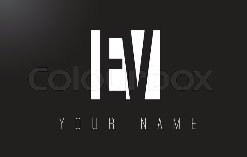 800x508 Ev Letter Logo With Black And White Stock Vector Colourbox