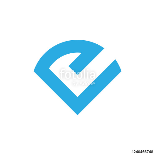 500x500 Abstract Letter Ev Simple Geometric Logo Vector Stock Image