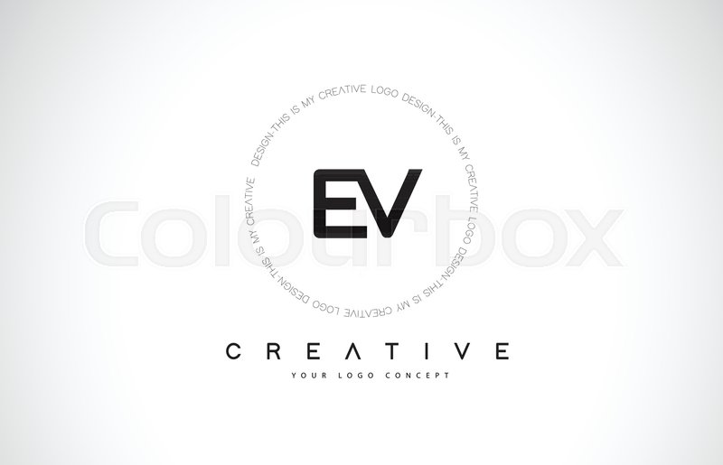 800x515 Ev E V Logo Design With Black And Stock Vector Colourbox