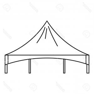 300x300 Photostock Vector Festival Tent Icon Outline Illustration