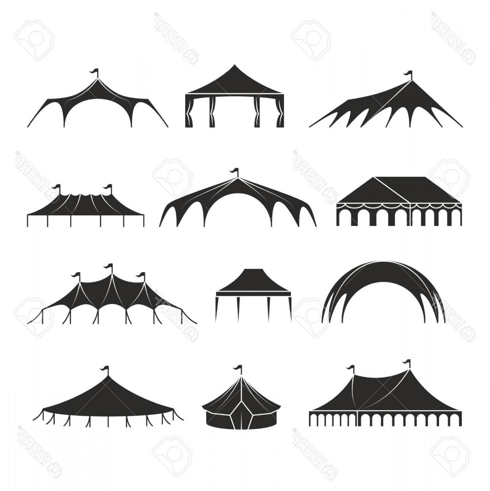1558x1560 Photostock Vector Outdoor Shelter Tent Event Pavilion Tents Vector