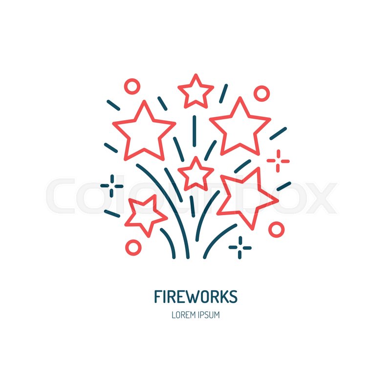 Fireworks Line Icon Vector Logo For Stock Vector Colourbox 800x800 Fireworks Line Icon Vector Logo For Stock Vector Colourbox