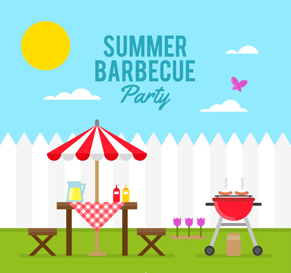 Designer Bbq Party Vector 600x563 Designer Bbq Party Vector