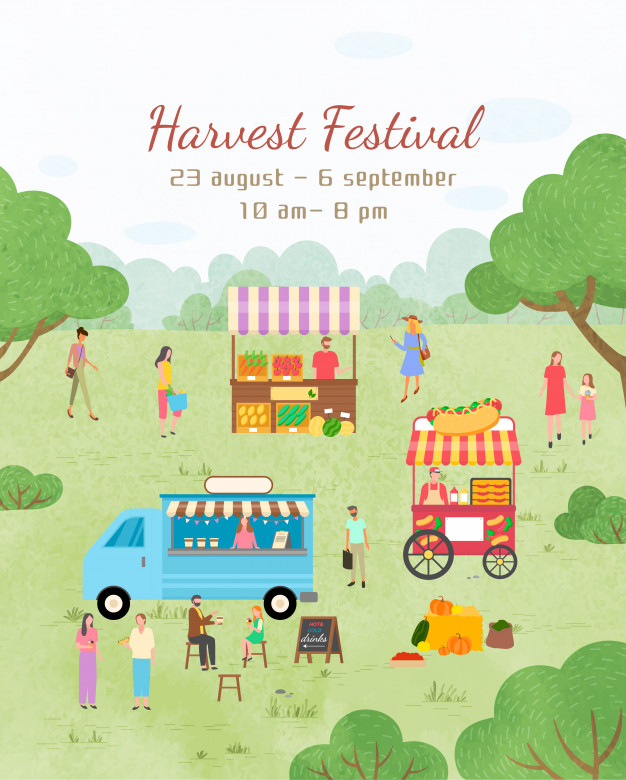 626x780 Harvest Festival Poster Dates Invitation To Event Vector Premium