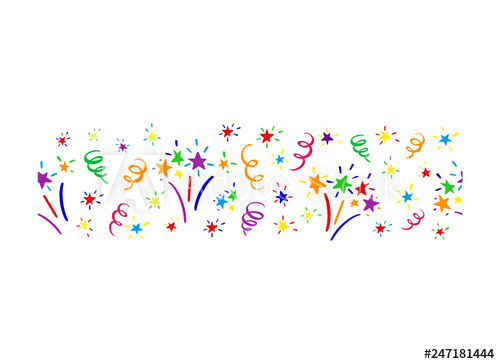 Horizontal Endless Colored Border With Fireworks, Stars 500x364 Horizontal Endless Colored Border With Fireworks, Stars